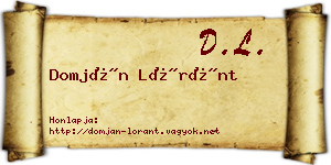 Domján Lóránt névjegykártya