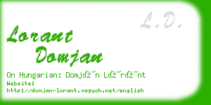 lorant domjan business card